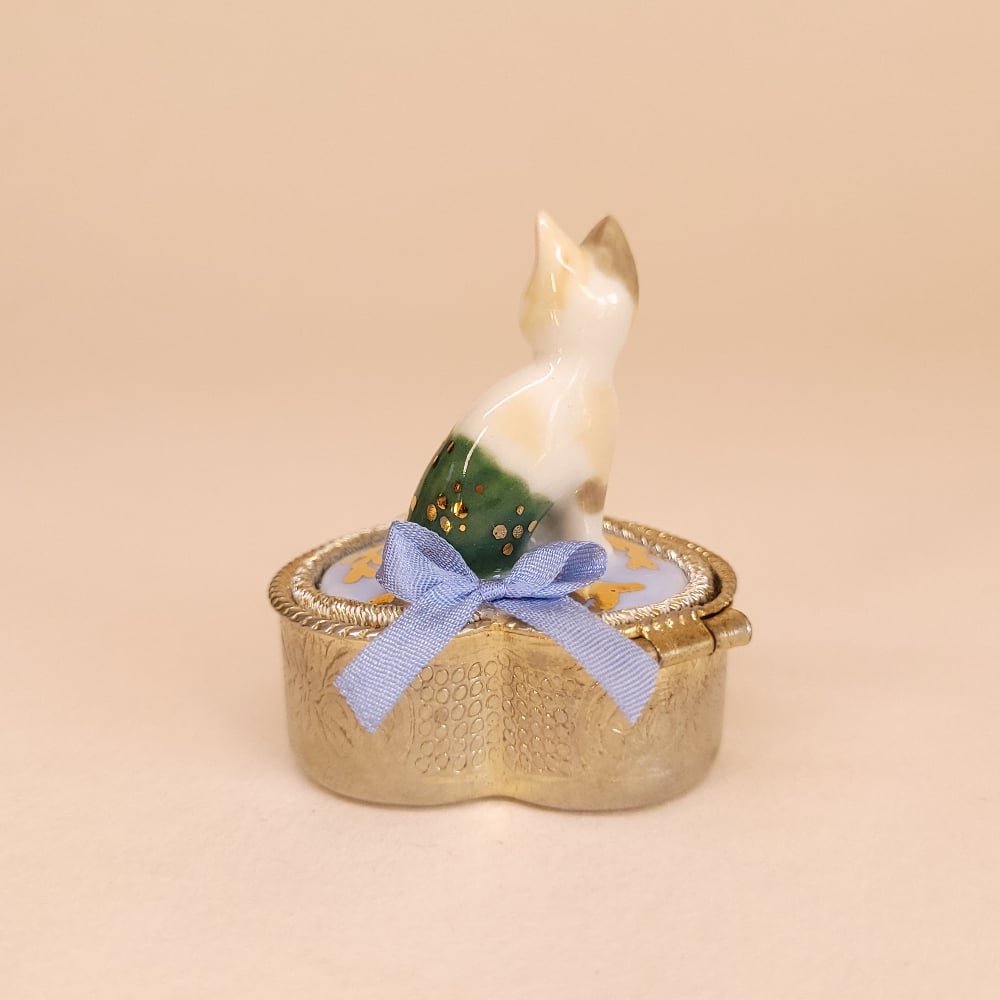 Image of Dilute Calico Purrmaid Miniature Trinket Box