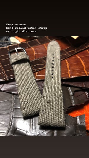 Image of Grey Sanded Canvas Hand-rolled Watch Strap