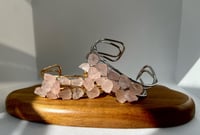 Wire-wrapped Natural Rose Quartz Raw Gemstone in Gold & Silver-Zinc Bangle