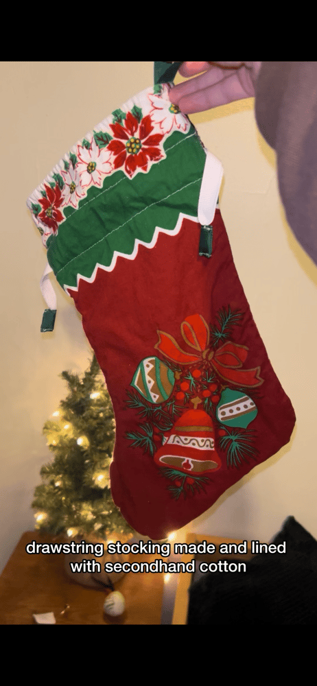 Drawstring Closure Christmas Stocking