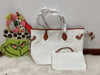 2pc White leather LV set 