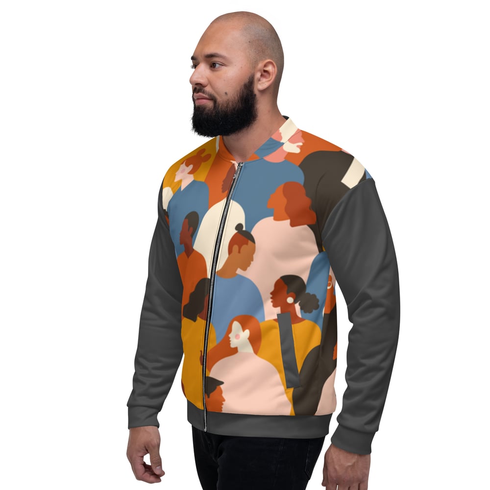 Image of Unisex Faces Bomber Jacket