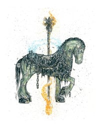 Carousel of Nightmares Frankenstein Horse 11x14 Signed Art Print