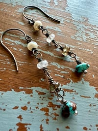 Image 11 of turquoise nugget and iolite dangle earrings