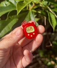 Image 5 of Caterpillar Tamagotchi - Handmade Polymer Clay Charm- Beaded Keychain or Phone Charm