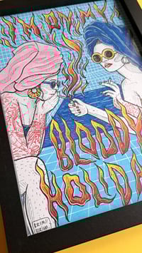 Image 2 of 'BLOODY HOLIDAY' original illustration (A4, frame incl.)