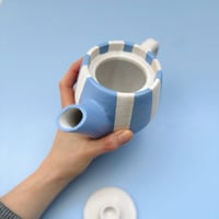 Image 4 of Circus teapot / baby blue & white