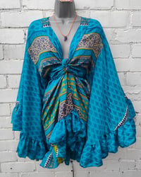 Image 4 of Amara wrap dress -turquoise 