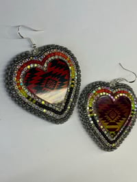 Image 2 of Fire Heart Earrings 