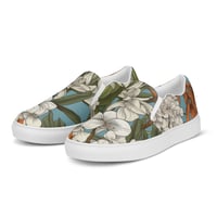 Image 4 of Colorful Botanical Plants Art Nouveau Women’s Slip-On Canvas Shoes