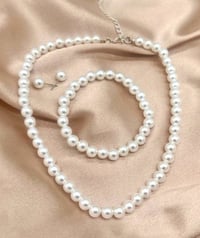 Image 2 of 3 pcs Pearl Jewelry Set