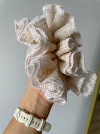 Image 3 of Double Ruffle White Scrunchie