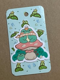Snowy mushrooms: Vinyl Sticker 2 in