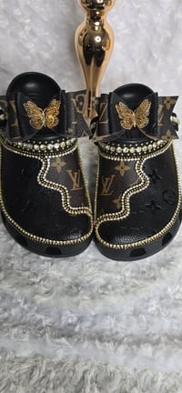 Image 1 of Black & Classic Brown Crocs Only