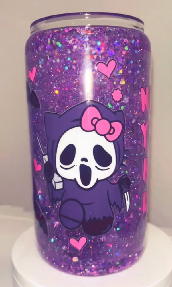 Image of hk purple plastic snowglobe