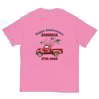 Image 6 of Unisex classic tee, Happy 250th Anniversary America 1776–2026  Patriotic Vintage Truck Tee Shirt