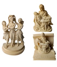 Image 2 of Vtg Religious Figurines, Three Graces, Michelangelo Pieta, A Santini Sculptures