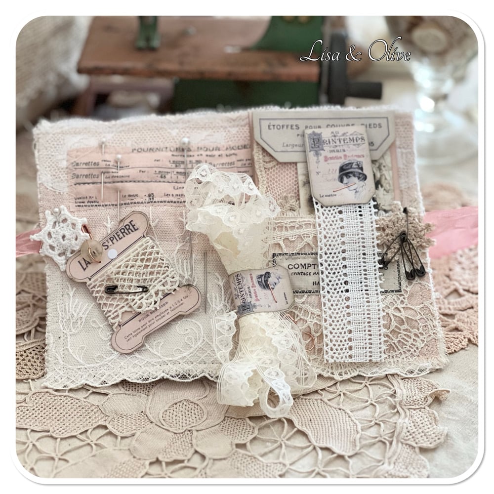 Reserved Listing for Silvia Pink French shabby Chic Sewing/Needle