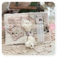 Image 7 of Reserved Listing for Silvia Pink French shabby Chic Sewing/Needle book lace samples