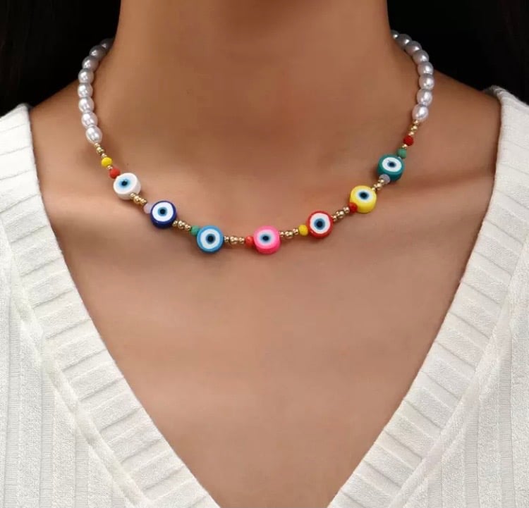 Image of Evil Eye Bead Necklace