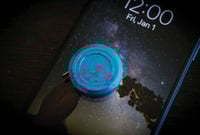 Image 3 of TEC Accessories Keychain Measuring Tape Splash Teal Magenta Removeable Clip