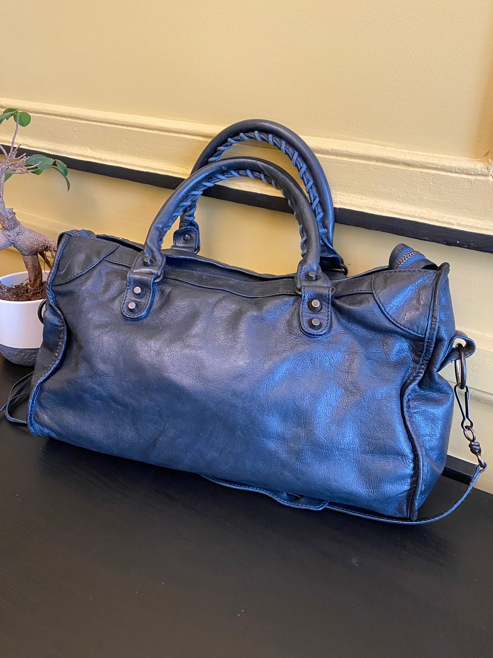 Image of Balenciaga - City Bag Motocross Blue