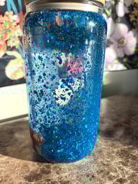 Image 2 of Ocean Blue glitter 16oz. snowglobe tumbler