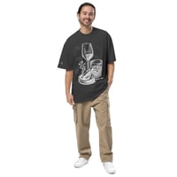Image 6 of Oversized faded t-shirt cigar scotch wine
