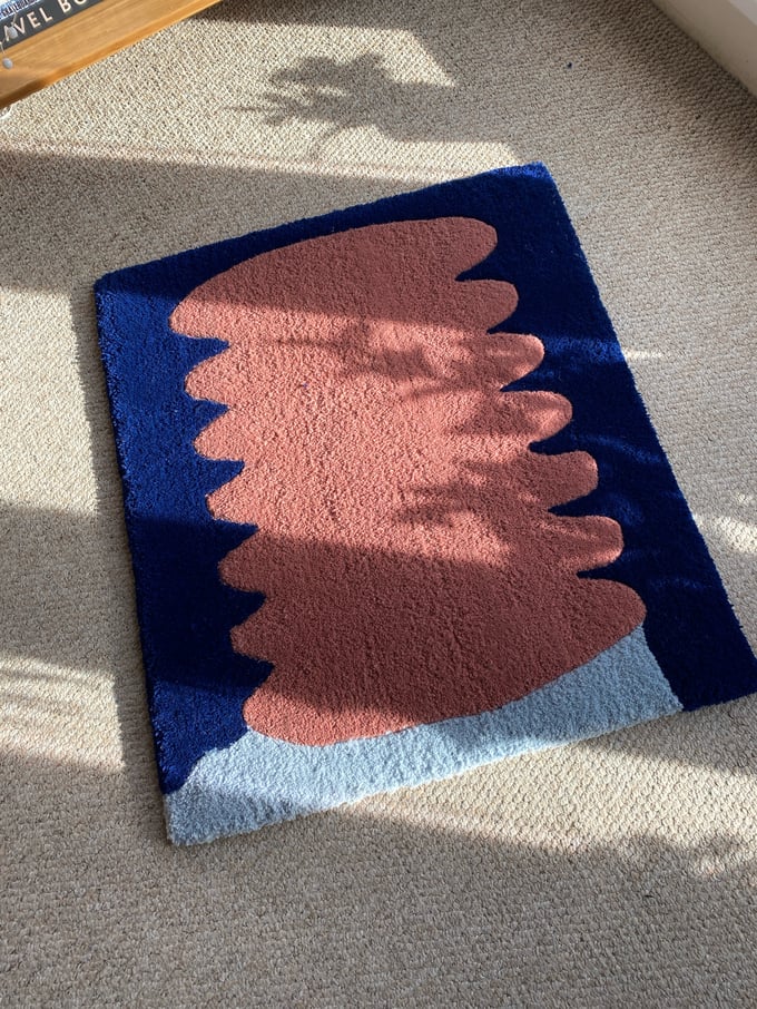 Image of Pink and blue circle rug