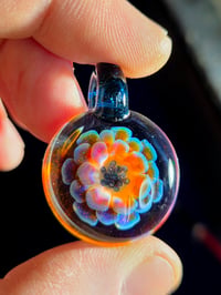 Image 1 of Opalized psychedelic sunflower pendant....