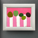 Image of Fruit on Striped Pink Canvas