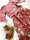 Ready Made size 14 Dusty Coral Crop 3/4 Top/Rachael Skirt Set with Free Postage 