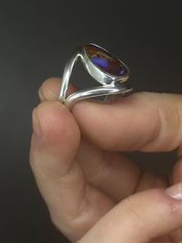 Image 4 of wood replacement boulder opal ring | size 12.5
