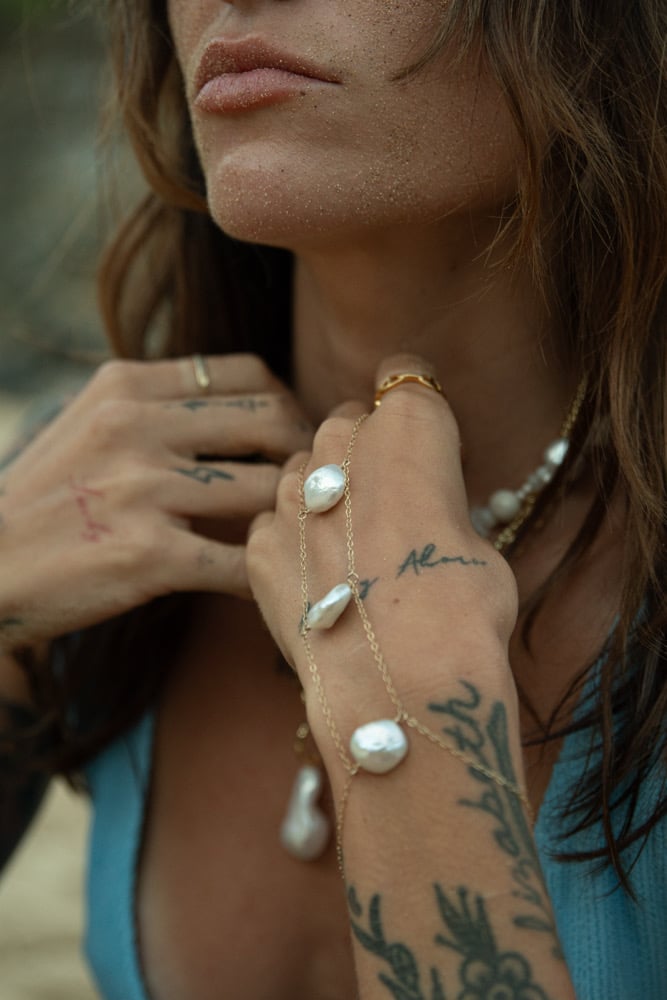 Image of Coin pearl hand chain