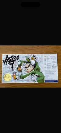 1/1 Hand Painted Map 15cm by 22.5cm “ATTITUDE” Cheo Character signed And Stamped