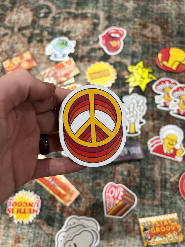 Image of Retro Peace Sign 3 Inch