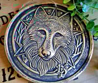 Lisa parker wild one wolf ceramic plaque