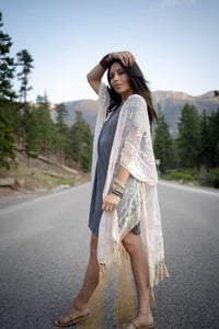 Image 1 of Crushin on You Velvet kimono- Nude