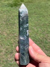 Image 9 of Moss Agate Generator With Druzy Pockets #2552