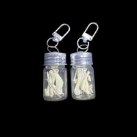 cane toad bones keychain jars