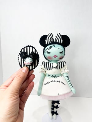 Image of SMALL ZOMBIE ART DOLL DISNEY INSPIRED WITH REMOVABLE PIN 
