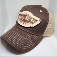 Image 2 of Synder snapback leather patch hat Brown & Tan