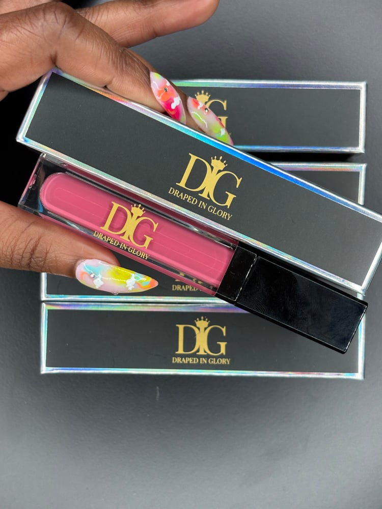Image of orchid liquid lipstick with LED light & mirror 