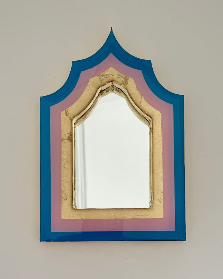 Image of Arch Tent Mirror Blue/Pink/Gold 20cm x 13cm