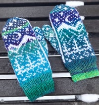 Image 3 of “Starry night” mittens - Ready to ship
