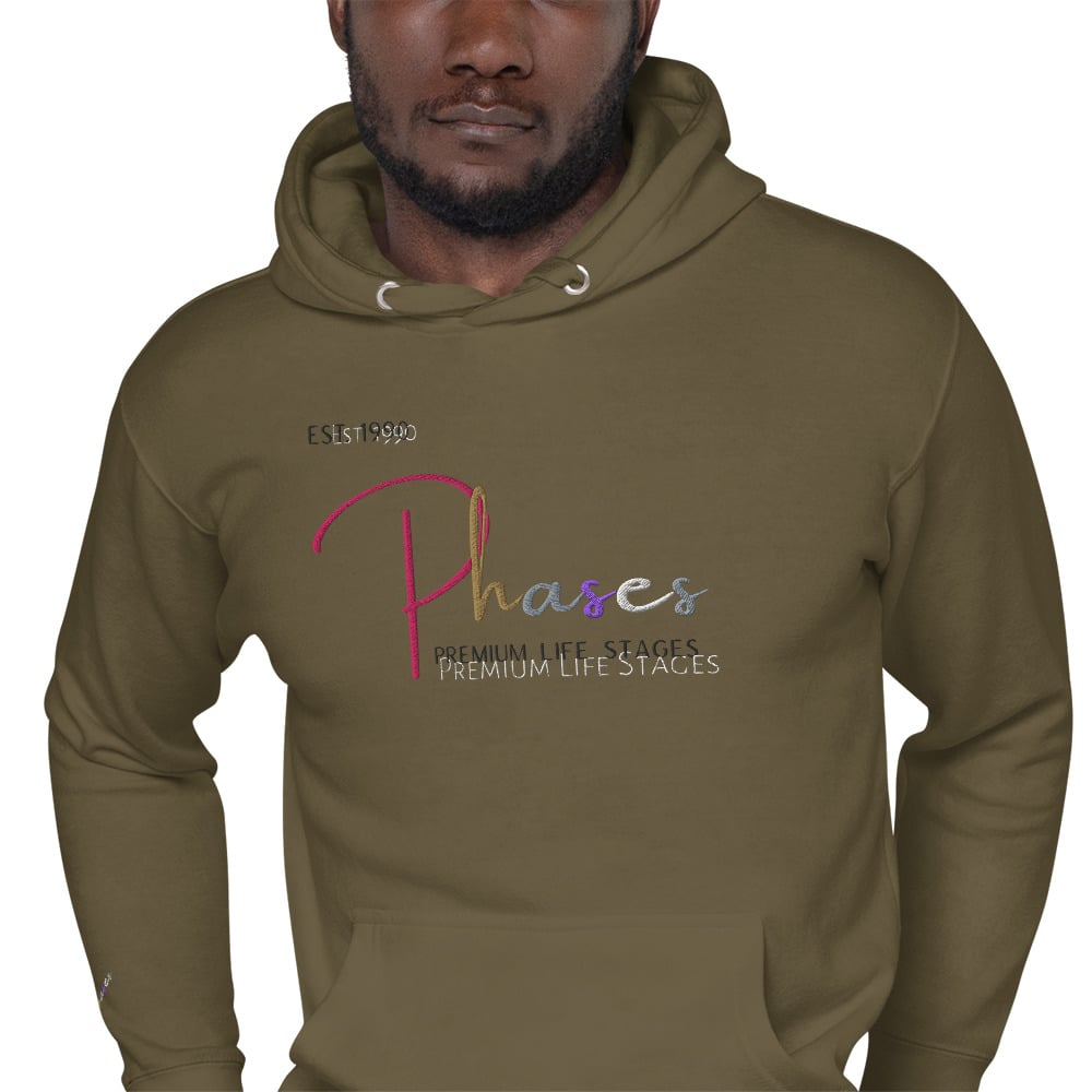 Image of Phases Salmon Embroidered Unisex Hoodie