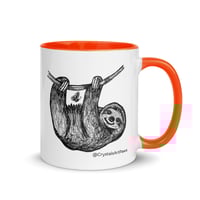 Image 12 of Hanging Around Sloth Ceramic Coffee Mug Line Art by CrystalsArtPaws