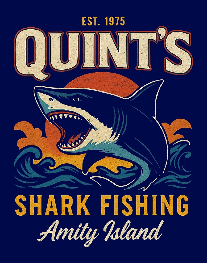Image of Quints Shark Fishing JAWS T Shirt