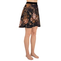 Image 1 of Dark Rose Gold Butterfly Design Goth Inspired Skater Skirt