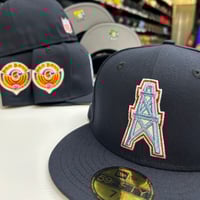 Image 2 of New Era 59Fifty HOUSTON Oilers Navy Probowl